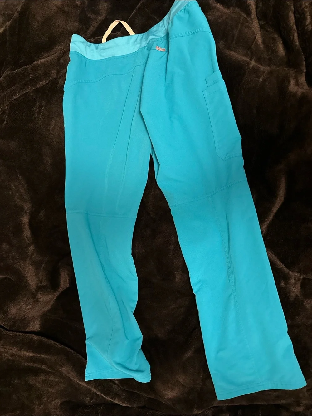 FIGS Kade Cargo Scrub Pants TEAL Women's Sz LARGE